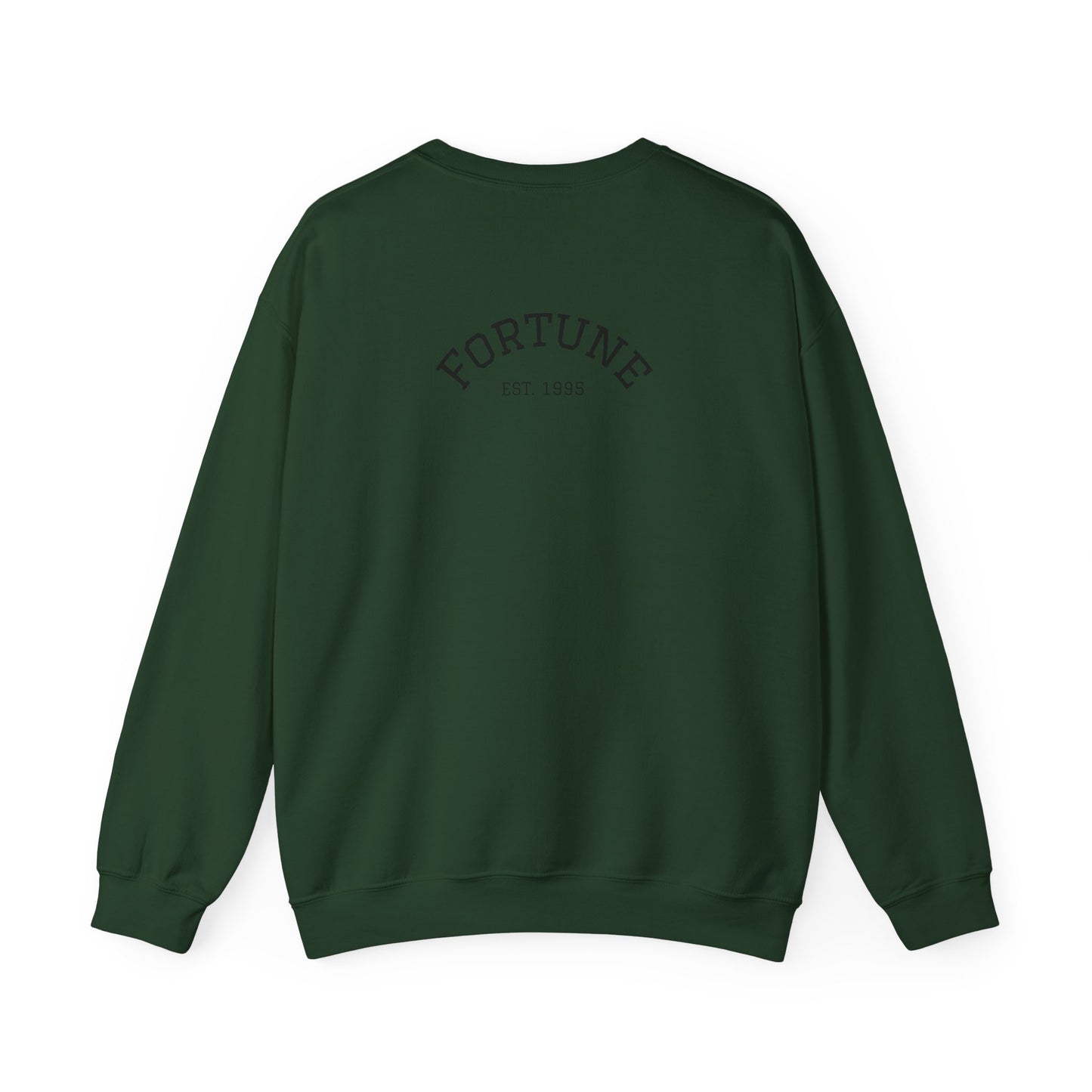 Fortune & Horseshoe Crewneck Sweatshirt — "Wear Your Fortune" Graphic